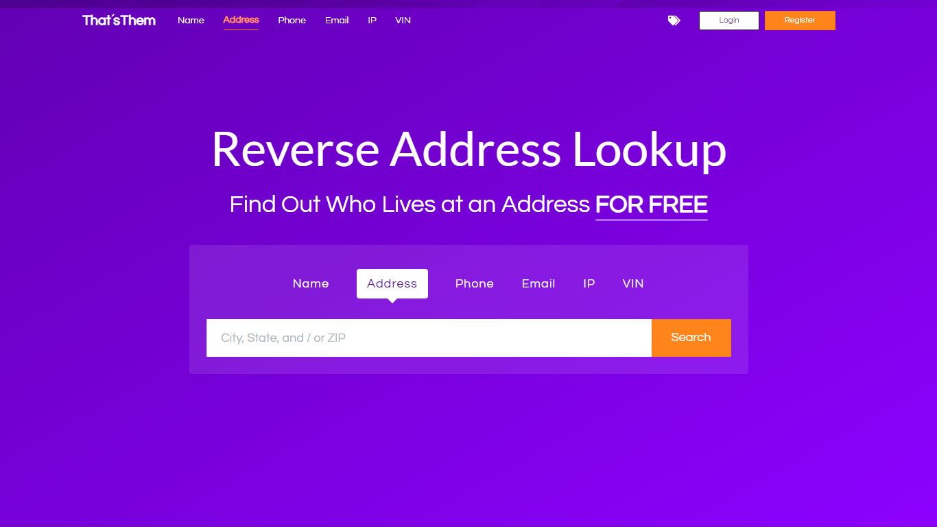 Reverse Address Lookup | Free Address Search | ThatsThem